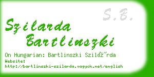 szilarda bartlinszki business card